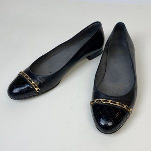 STUART WEITZMAN ICONIC Quilt & Chain Detail Flats! 8.5